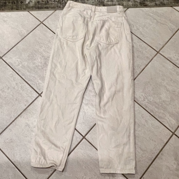 ZARA WOMEN’S HIGH-RISE DENIM JEANS, SIZE US 4, WHITE - Picture 6 of 8